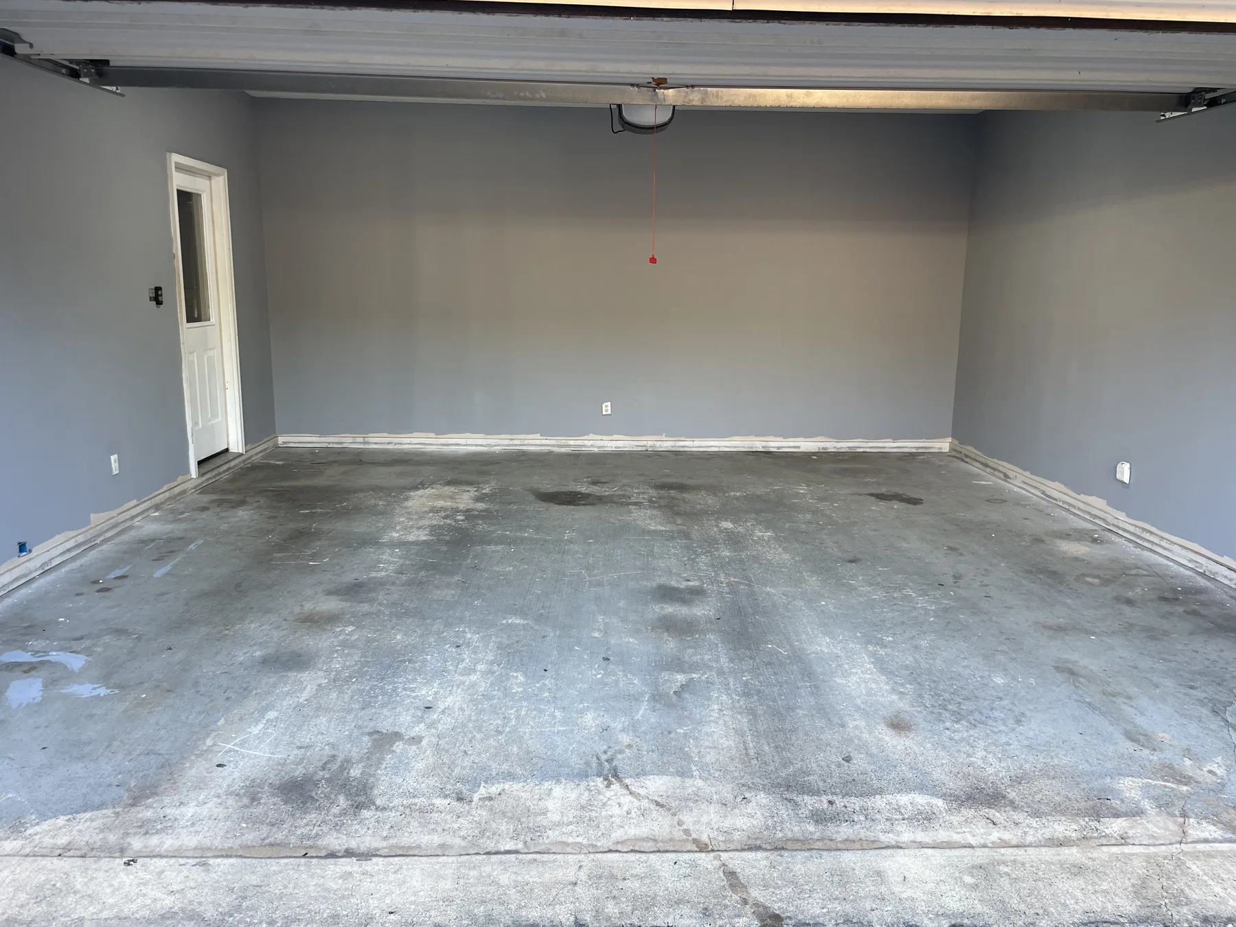 custom garage before coating