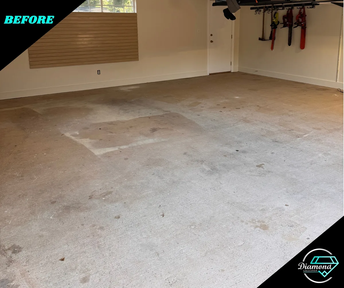 A neutral garage finish — before the Diamond Coatings project