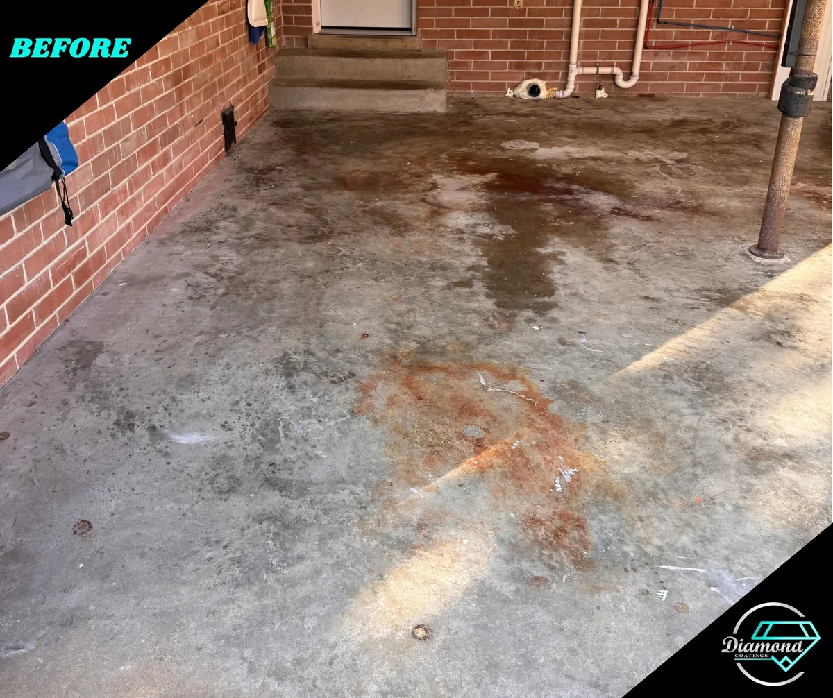A finished covered patio — before the Diamond Coatings project