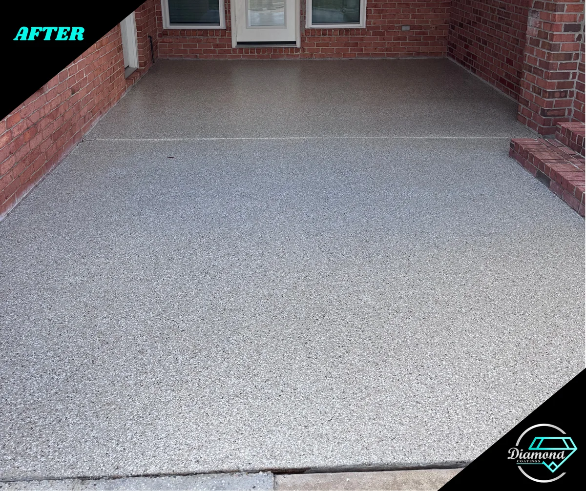 A new look for the back patio — after the Diamond Coatings project
