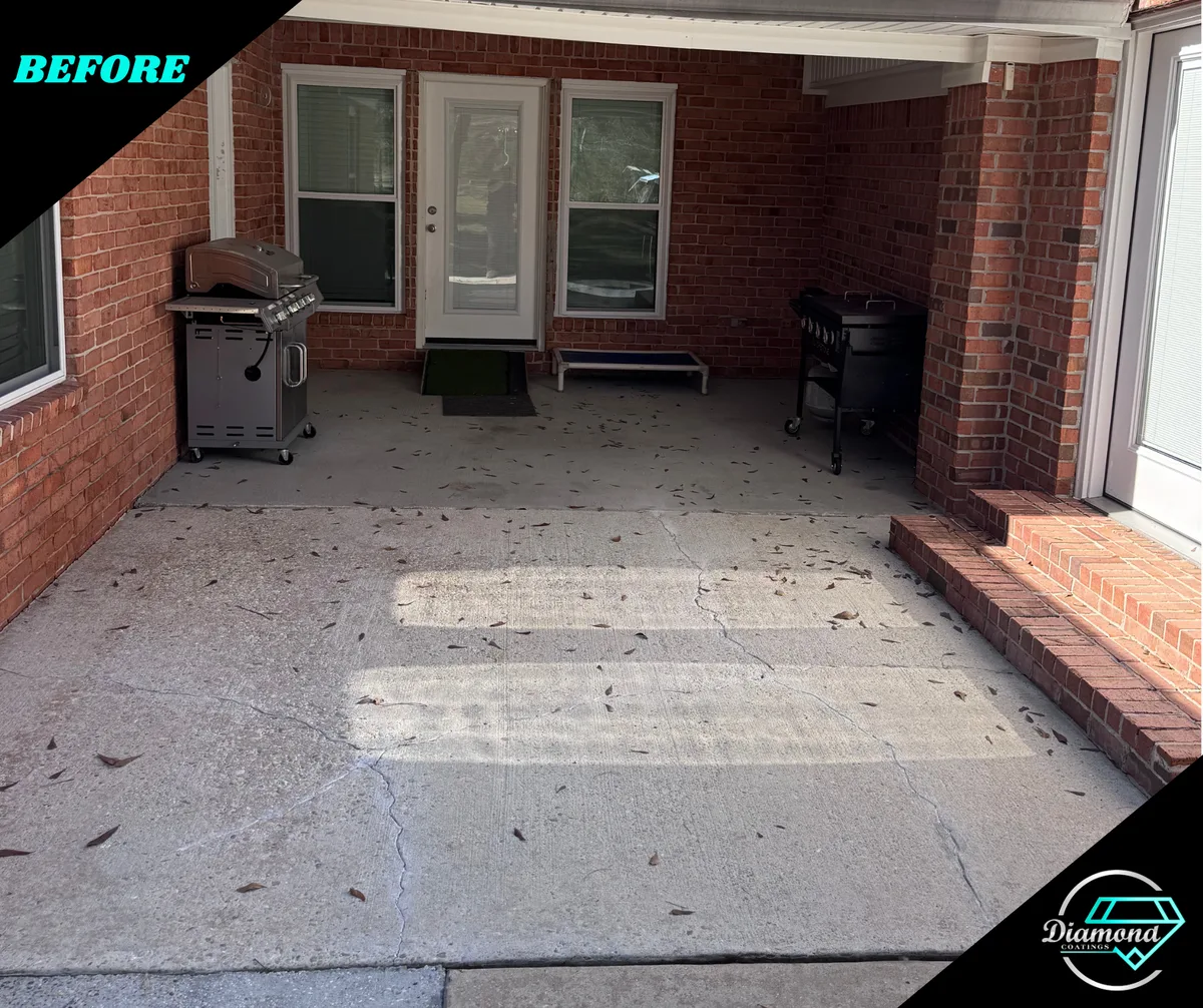 A new look for the back patio — before the Diamond Coatings project